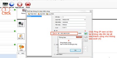 Hướng dẫn kiểm tra ip máy chấm công metron f202 f202c