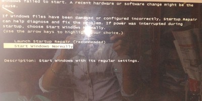 Sửa lỗi win 7 không lên màn hình (Lunch startup Repair Recommended)